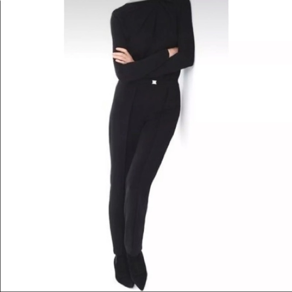 Chico's Black Label Ankle Pull On Black Straight Ankle Pants Size 3 16/XL EUC